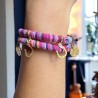 Różowa bransoletka boho, z podkowami